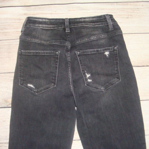 Flying Monkey Vervet Black Distressed 11" Rise Remi Mom Jeans 26 - Picture 9 of 10